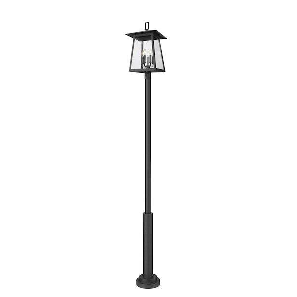 Z-Lite Rainer 5 Light Outdoor Post Mounted Fixture, 15.5in. W x 122in. H, Black 5015PHXLR-5010P-BK - main